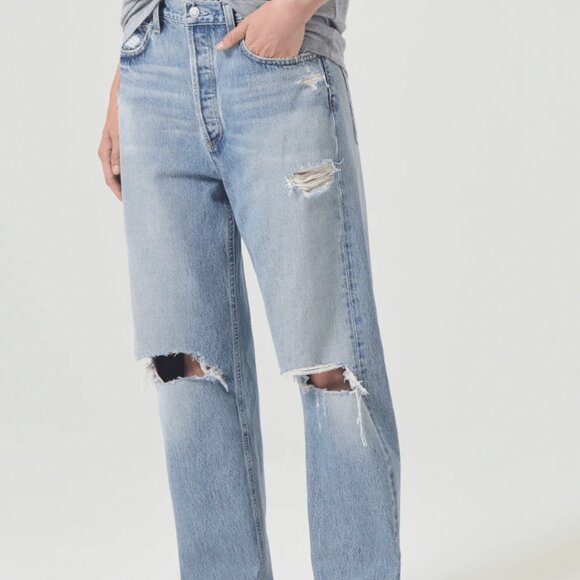 Agolde 90s Distressed Mid-Rise Jeans, Size 26 - Picture 1 of 7